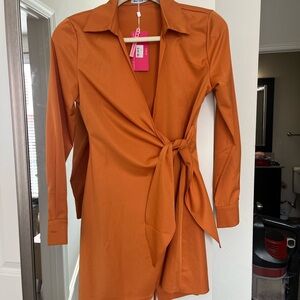 Orange Wrap Dress